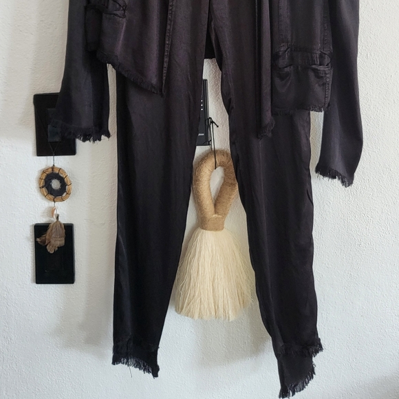 Jaga Pant+Top set Jacket satin Coordinate Calif Cool Mongolian LA designer Wow! - Picture 8 of 16